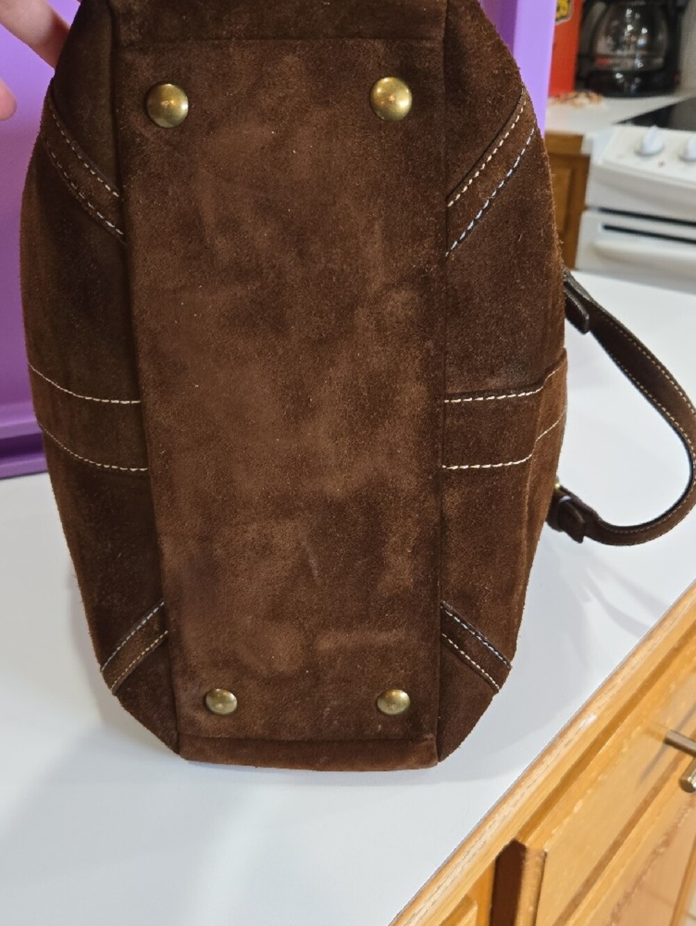 Coach Hampton Gallery Brown Suede Tote (Style 8B03) - Picture 6 of 16